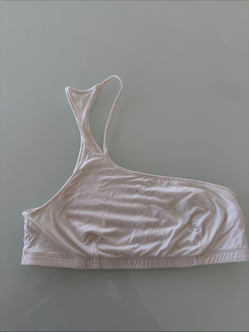 Helmut Lang White Asymmetric One-Shoulder Bralette